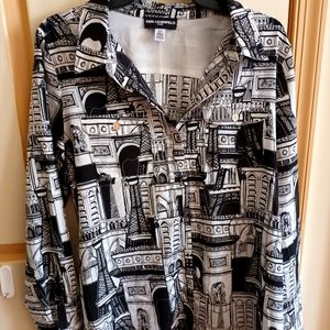 Karl Lagerfeld newsprint blouse